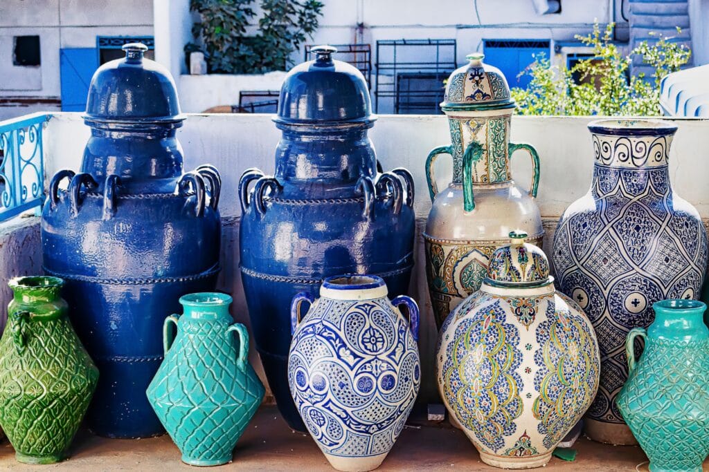 Amazigh pottery handmade Moroccan clay vessel