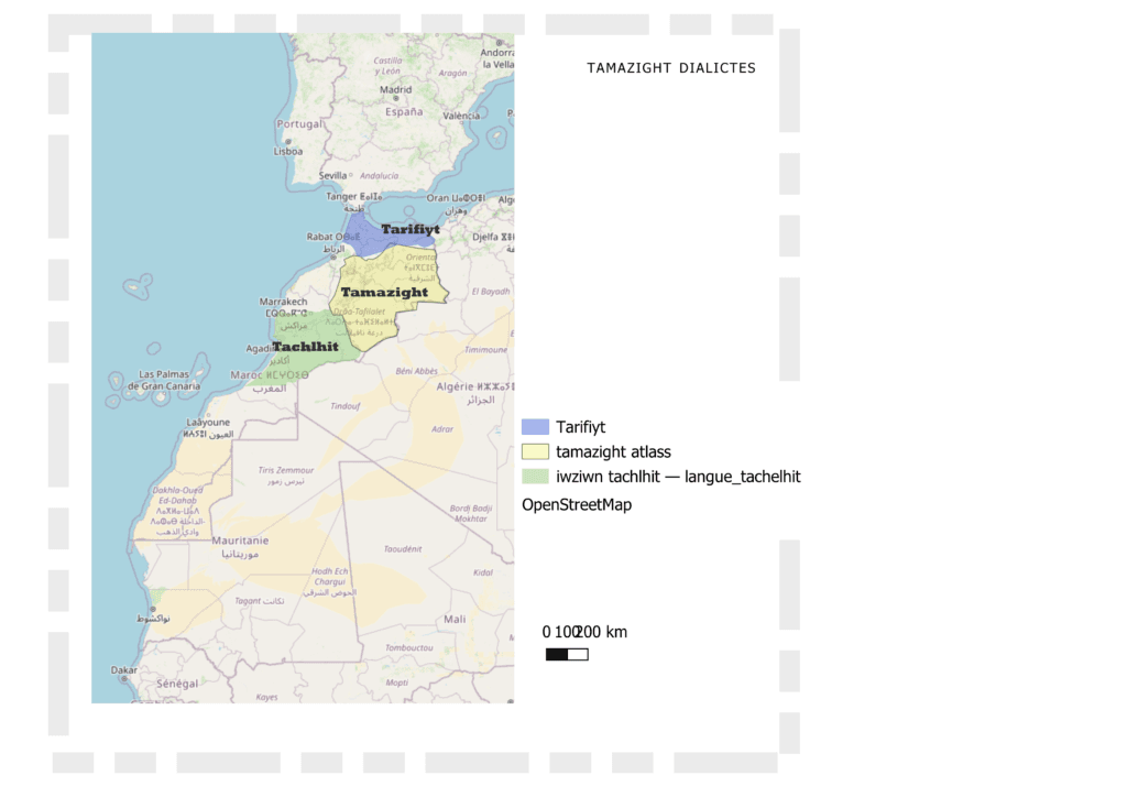 geographique of Tamazight dialicts