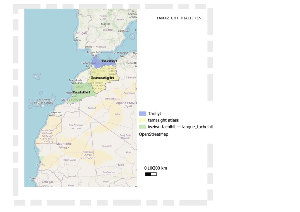 geographique of Tamazight dialicts